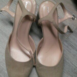 Bandolino Kolby Womens US 8M Pumps Brown Pointed Toe Ankle Strap Block Heel